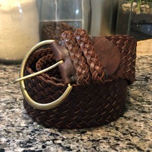 Abercrombie & Fitch Wide Braided Leather Belt